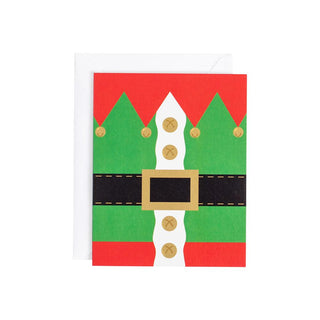 Caspari Elf Costume Mini Boxed Christmas Cards - 15 Cards & 15 Envelopes 100013