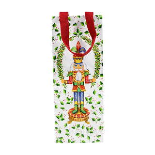 Caspari Nutcracker Christmas White Wine & Bottle Gift Bag - 1 Each 10056B4