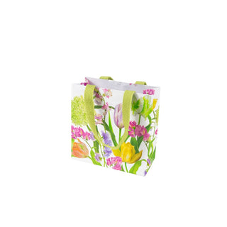 Caspari Spring Flower Show Small Square Gift Bags - 1 Each 10067B1.5