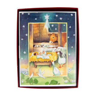 Caspari A Star Over Bethlehem Boxed Christmas Cards - 15 Christmas Cards and Envelopes per Box 101227