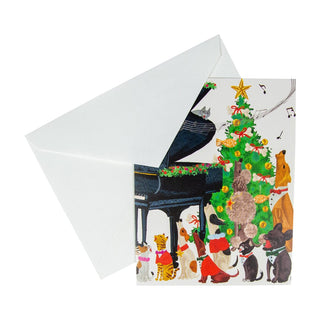 Caspari Caroling Pets Boxed Christmas Cards - 15 Christmas Cards and Envelopes 101229