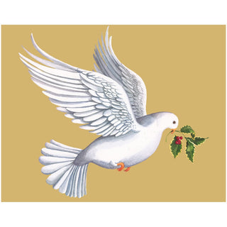 Caspari Dove With Holly Branch Mini Boxed Christmas Cards - 16 Cards & 16 Envelopes 102018