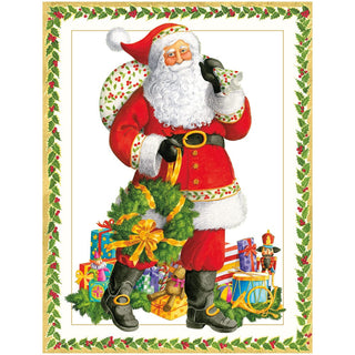 Caspari Jolly St. Nick Boxed Christmas Cards - 15 Cards & 15 Envelopes 102221