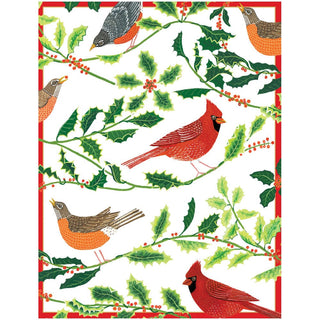 Caspari Winter Songbirds Boxed Christmas Cards - 16 Cards & 16 Envelopes 102227