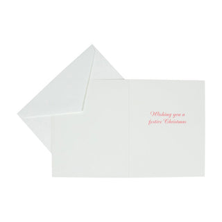 Caspari Open Door With Snow And Sled Mini Boxed Christmas Cards - 15 Christmas Cards & 15 Envelopes 103006