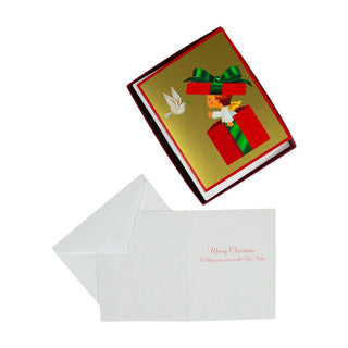 Caspari Baby Angel Gift And Dove Mini Boxed Christmas Cards - 15 Christmas Cards & 15 Envelopes 103011