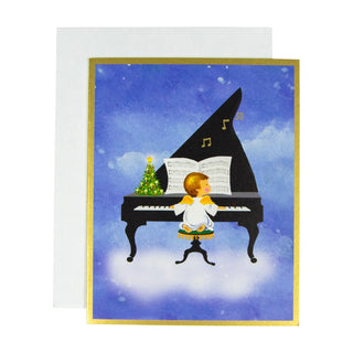 Caspari Baby Angel At Piano Mini Boxed Christmas Cards - 15 Christmas Cards & 15 Envelopes 103021