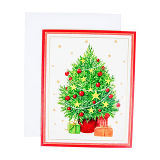 Caspari Little Decorated Tree Mini Boxed Christmas Cards - 15 Christmas Cards & 15 Envelopes 103023