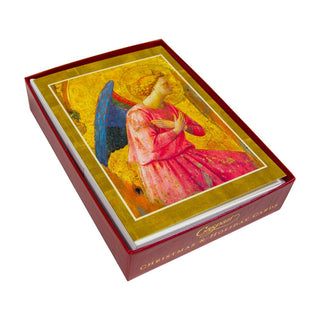 Caspari Adoration Of An Angel Small Boxed Christmas Cards - 15 Christmas Cards & 15 Envelopes 103106