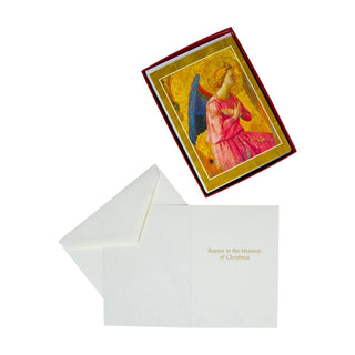 Caspari Adoration Of An Angel Small Boxed Christmas Cards - 15 Christmas Cards & 15 Envelopes 103106