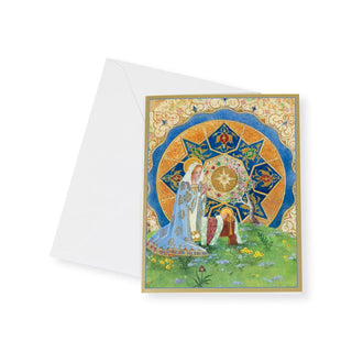 Caspari Illuminated Virgin And Child Boxed Christmas Cards - 15 Christmas Cards & 15 Envelopes 103202