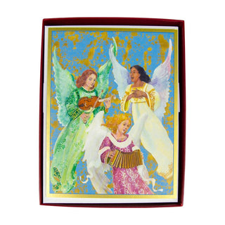 Caspari Trio Of Singing Angels Boxed Christmas Cards - 15 Christmas Cards & 15 Envelopes 103203