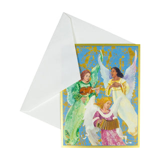 Caspari Trio Of Singing Angels Boxed Christmas Cards - 15 Christmas Cards & 15 Envelopes 103203