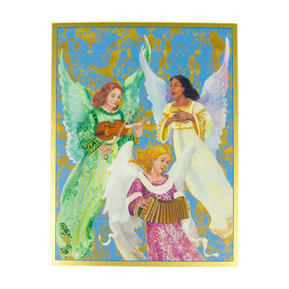 Caspari Trio Of Singing Angels Boxed Christmas Cards - 15 Christmas Cards & 15 Envelopes 103203