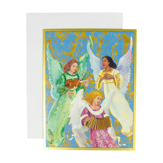 Caspari Trio Of Singing Angels Boxed Christmas Cards - 15 Christmas Cards & 15 Envelopes 103203