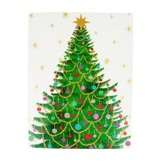 Caspari Merry And Bright Tree Boxed Christmas Cards - 15 Christmas Cards & 15 Envelopes 103204