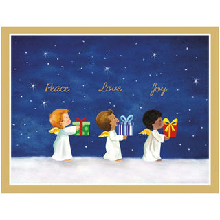 Caspari Baby Angels Bearing Gifts Boxed Christmas Cards - 15 Christmas Cards & 15 Envelopes 103224