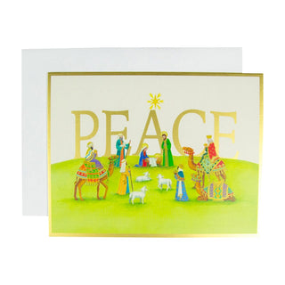 Caspari Peace Nativity Scene Large Boxed Christmas Cards - 15 Christmas Cards & 15 Envelopes 103306