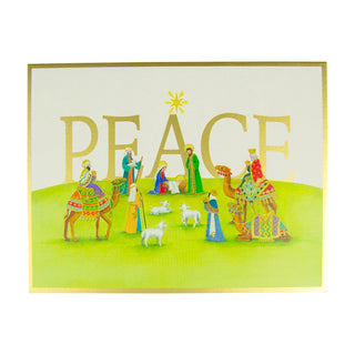 Caspari Peace Nativity Scene Large Boxed Christmas Cards - 15 Christmas Cards & 15 Envelopes 103306