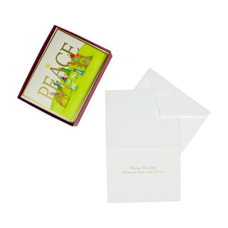 Caspari Peace Nativity Scene Large Boxed Christmas Cards - 15 Christmas Cards & 15 Envelopes 103306