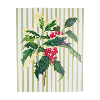 Caspari Holly Sprig A-Size Boxed Christmas Cards - 15 Cards And Envelopes 104005