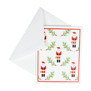 Caspari Little Santas Boxed Christmas Cards - 15 Christmas Cards & 15 Envelopes 104015