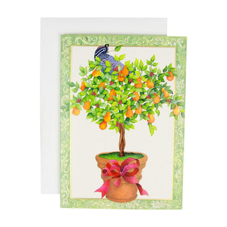 Caspari Partridge In A Pear Tree B-Size Boxed Christmas Cards - 15 Cards And Envelopes 104105