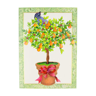 Caspari Partridge In A Pear Tree B-Size Boxed Christmas Cards - 15 Cards And Envelopes 104105