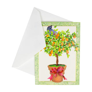 Caspari Partridge In A Pear Tree B-Size Boxed Christmas Cards - 15 Cards And Envelopes 104105