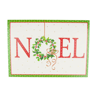 Caspari Noel Wreath B-Size Boxed Christmas Cards - 15 Cards And Envelopes 104108