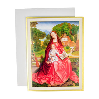 Caspari Virgin And Child In A Garden C-Size Boxed Christmas Cards - 15 Cards And Envelopes 104201