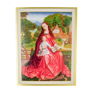 Caspari Virgin And Child In A Garden C-Size Boxed Christmas Cards - 15 Cards And Envelopes 104201