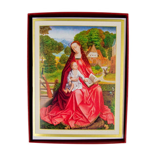 Caspari Virgin And Child In A Garden C-Size Boxed Christmas Cards - 15 Cards And Envelopes 104201