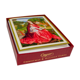 Caspari Virgin And Child In A Garden C-Size Boxed Christmas Cards - 15 Cards And Envelopes 104201