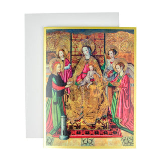 Caspari Virgin & Child W & St Ines & St Barbara C-Size Boxed Christmas Cards - 15 Cards And Envelopes 104202