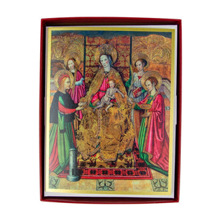 Caspari Virgin & Child W & St Ines & St Barbara C-Size Boxed Christmas Cards - 15 Cards And Envelopes 104202