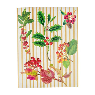 Caspari Berry Botanical C-Size Boxed Christmas Cards - 15 Cards And Envelopes 104203