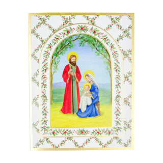 Caspari Nativity With Decorated Arch C-Size Boxed Christmas Cards - 15 Cards And Envelopes 104204