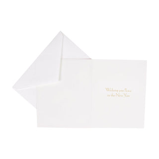 Caspari Two Doves And Peace C-Size Boxed Christmas Cards - 15 Cards And Envelopes 104206