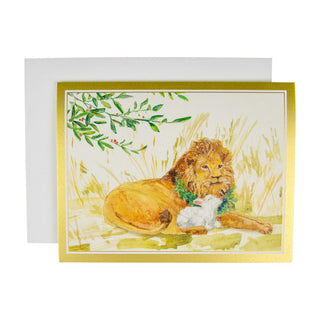 Caspari The Lion And The Lamb C-Size Boxed Christmas Cards - 15 Cards And Envelopes 104209