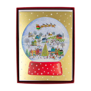 Personalization by Caspari Winter Village Snowglobe Personalized Christmas Cards 104214PG