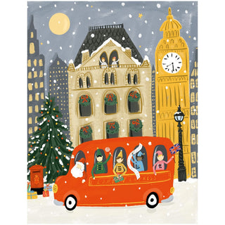 Caspari Christmas In London Boxed Christmas Cards - 15 Christmas Cards & 15 Envelopes 104217