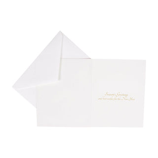 Caspari White Christmas Foil Christmas Cards - 10 Christmas Cards & 10 Envelopes 104218