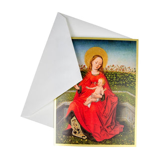 Caspari Maria Of The Rose Bush D-Size Boxed Christmas Cards - 15 Cards And Envelopes 104301