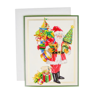 Caspari Mr. Claus D-Size Boxed Christmas Cards - 15 Cards And Envelopes 104303