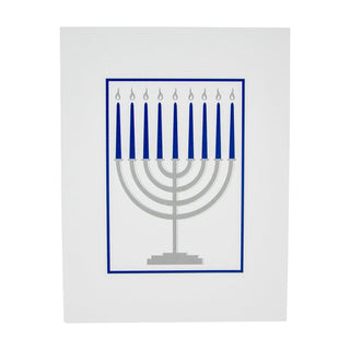 Caspari Menorah Embossed Boxed Christmas Cards - 10 Christmas Cards & 10 Envelopes 104308