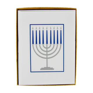 Caspari Menorah Embossed Boxed Christmas Cards - 10 Christmas Cards & 10 Envelopes 104308