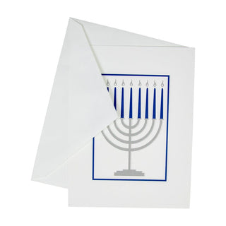 Caspari Menorah Embossed Boxed Christmas Cards - 10 Christmas Cards & 10 Envelopes 104308