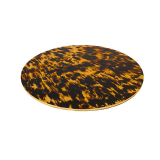 Caspari Tortoiseshell Tabletop Round Lacquer Placemat - 15" Diameter 10990LQPMRND