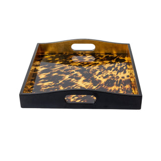 Caspari Tortoiseshell Lacquer Square Tray - 14" Square 10990LQSQR